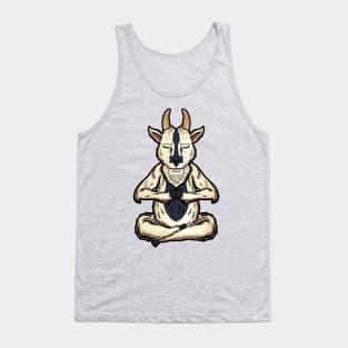 goat animal yoga cute and funny meditation namaste Tank Top